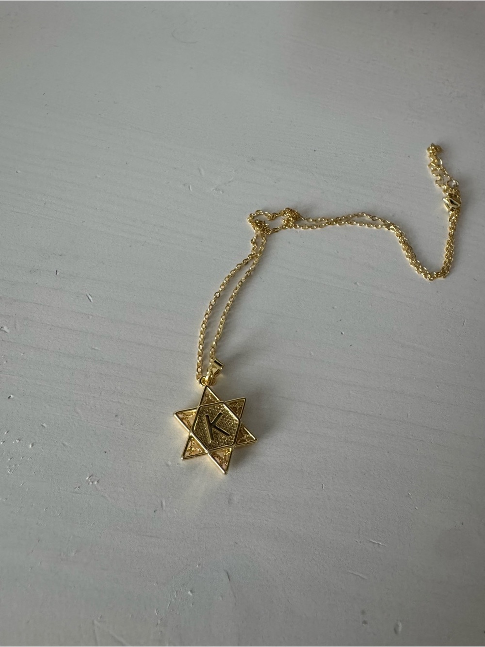 Gold Star Initial K Pendant Necklace - Women's Jewelry